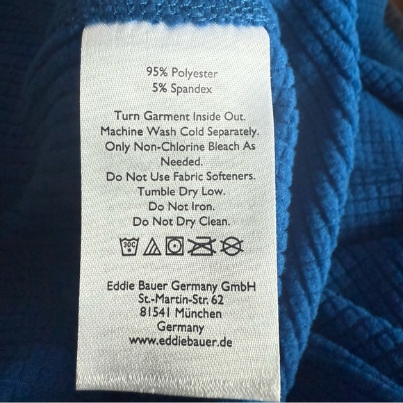 Eddie Bauer Men’s Half Zip Activator Grid Pullover Blue Size XXL - Picture 9 of 10